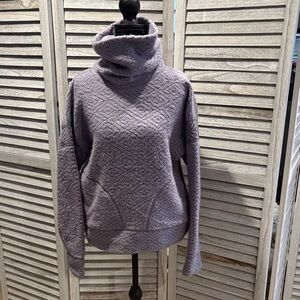 Prana Women's Heathered Purple Cowl Neck Sweater
